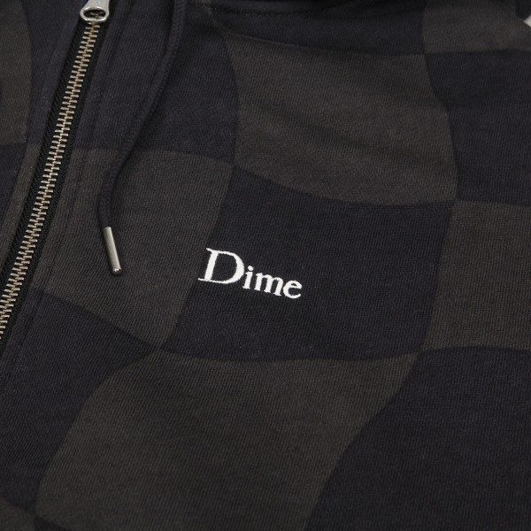 Dime Classic Check Zip Hoodie Charcoal - Skateboarding, Nike