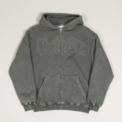 Butter Goods Breakdown Zip Hoodie Wash Black - Skateboarding