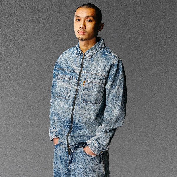Butter Goods Web Denim Jacket Acid Wash - Skateboarding