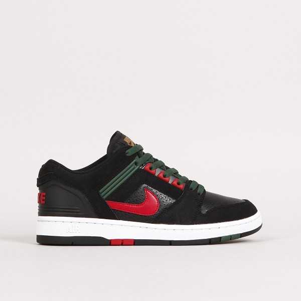 Nike SB Air Force II Low Black Red Forest GUCCI