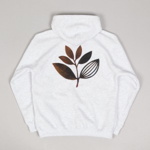 Magenta Fall Leaf Hoodie Ash