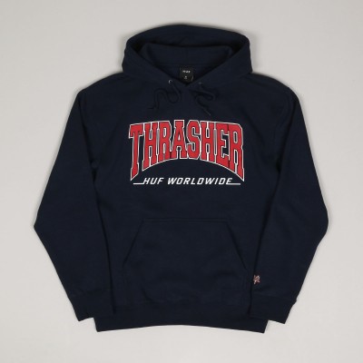 HUF x Thrasher Bayview Hoodie Navy