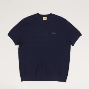 Dime Wave Knit Tee Dark Indigo