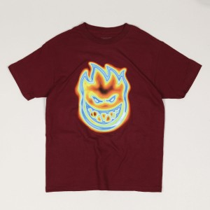 Spitfire Radioactive Bighead Tee Burgundy