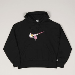 Nike SB Swoosh Grill Hoodie Black White