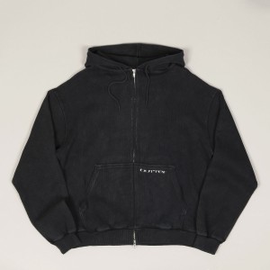 Butter Goods Waffle Zip Hoodie Black Dye