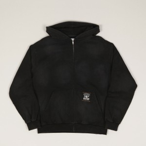 Butter Goods Garage Zip Hoodie Fade Charcoal