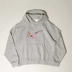 Nike SB Swoosh Grill Hoodie Grey White