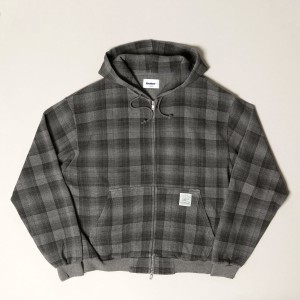 Butter Goods Waffle Zip Hoodie Grey Plaid
