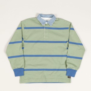 Gramicci Langdon Rugby LS Tee Olive Blue