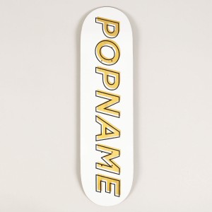 Popname Cut Logo Deck Yellow 8.375