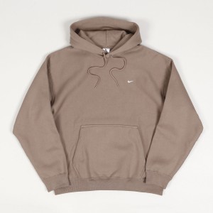Nike Solo Swoosh Hoodie Mink Brown White