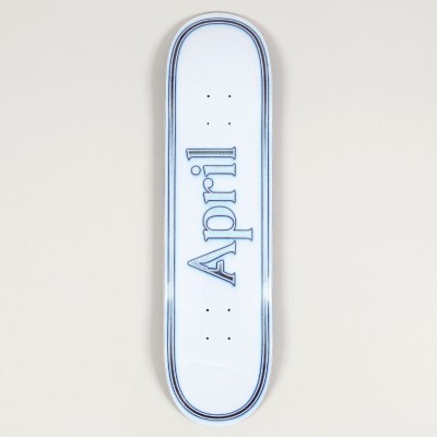 April OG Logo Uni White Blue Deck 8.25