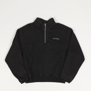 Butter Goods Panel Zip Sweater Wash Black