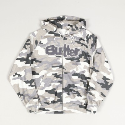 Butter Goods Stretch Zip Hoodie Snow Camo