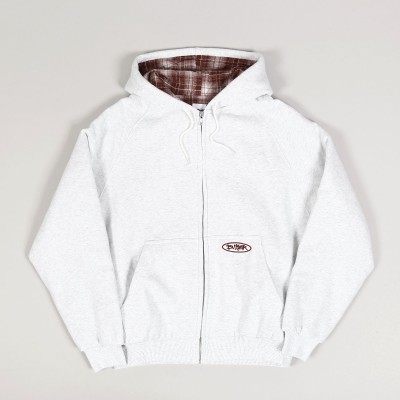Butter Goods Plaid Lined Zip Hoodie Ash
