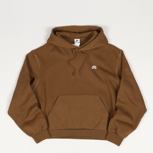 Nike SB Essential Logo Hoodie Moss Brown White