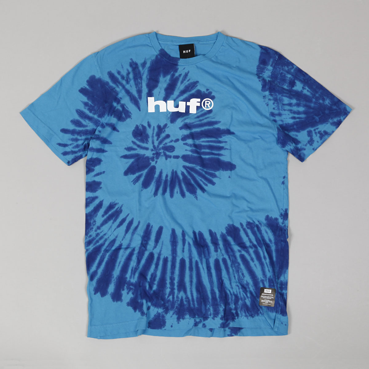 short sleeve huf blue tie dye shirt