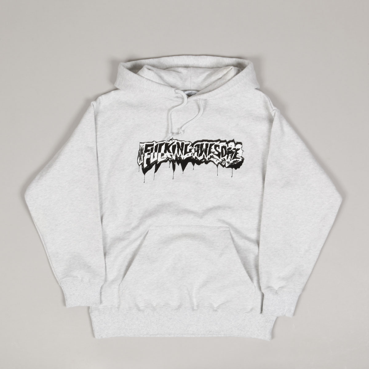 【FUCKING AWESOME】DILL CUT UP LOGO HOODIE HEATHER GREY Fucking Awesome Dill Cut Up Hoodie Heather Grey