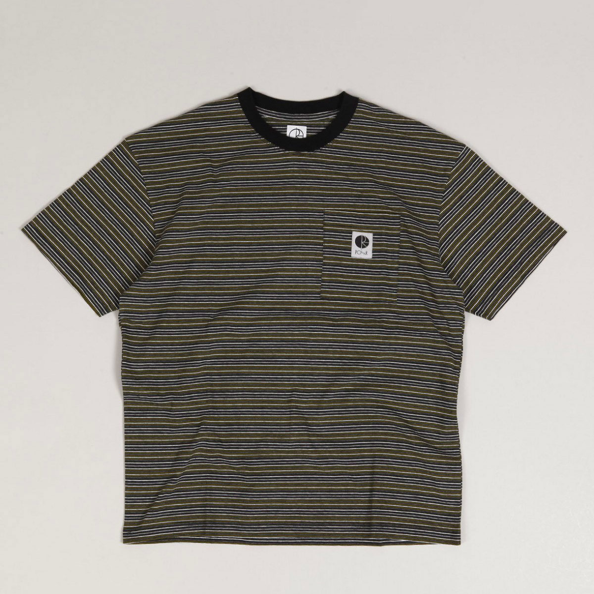 【BAON】Sona ribbed stripe polar tee Polar Stripe Pocket Tee Black Green - Skateboarding, Nike SB