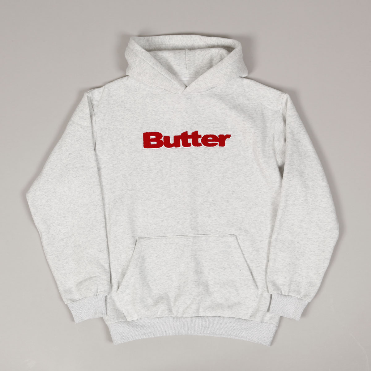 Butter Goods Chenille Logo Hoodie Ash Grey Skateboarding, Nike SB