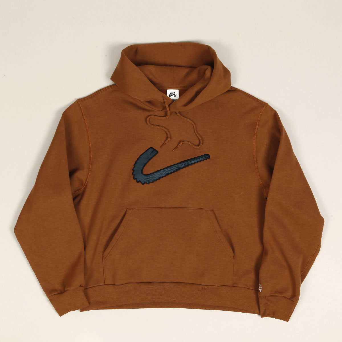 nike middle swoosh hoodie brown